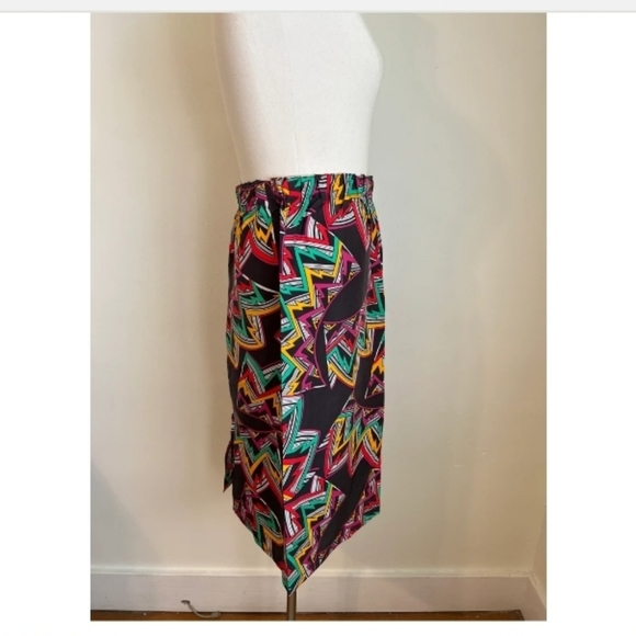 Vintage Geometric Elastic Waist Skirt - Picture 2 of 6